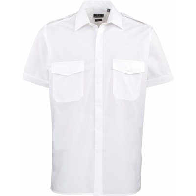 Premier Workwear pánská pilotní košile s krátkým rukávem PR212 white