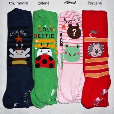 Dětské punčocháče s protiskluzem WOLF P2310 -68 červená – Zboží Mobilmania