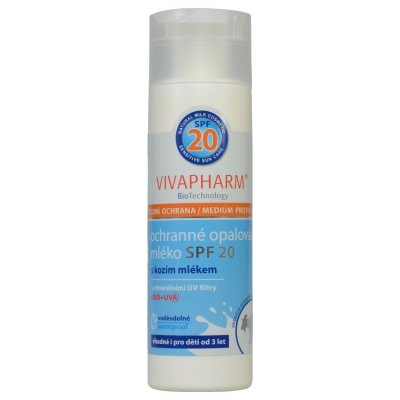 Vivapharm ochranné opalovací mléko s kozím mlékem SPF20 200 ml