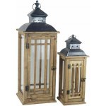 Dřevěná lucerna, S/2 D7214 – Zboží Dáma