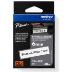 Brother TZE-S211, černý tisk bílý podklad, 8m x 6mm, extrémně adhezivní – HobbyKompas.cz