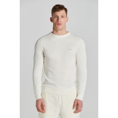 Gant Cotton Pique C-neck bílá – Zboží Mobilmania