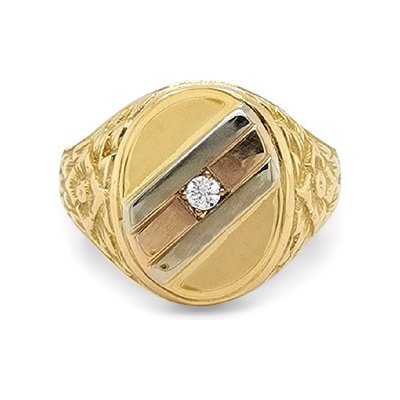 Beny Jewellery Zlatý Pánský se Zirkonem 7140035