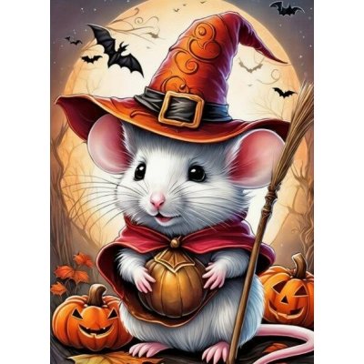 NORIMPEX Diamantové malování Myš s dýní 30 x 40 cm – Zboží Mobilmania