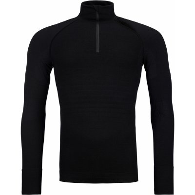 Ortovox MERINO 185 LONG SLEEVE ZIPPER black raven