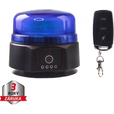 Stualarm AKU LED maják, 36xLED modrý, dálkové ovládání, magnet, ECE R65 (wlbat812bluRE) | Zboží Auto
