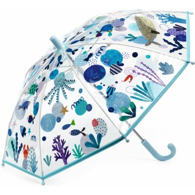 Djeco moře deštník dětský průhledný modrý