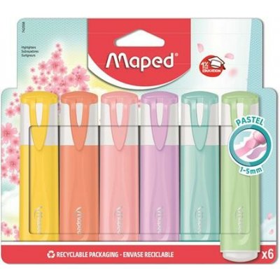 Maped Fluo Peps Quality 6 různých pastelových barev 742558 – Hledejceny.cz