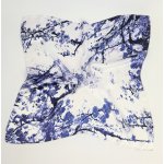 Dámský malý letuškový hedvábný šátek čtvercový bílý modrý stromy – Hledejceny.cz