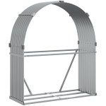 Shumee Dřevník, pozinkovaná ocel, světle šedý 120 x 45 x 140 cm – HobbyKompas.cz