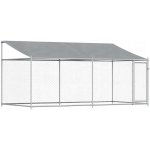 vidaXL Klec pro psy se střechou a dvířky šedá 400 x 200 x 200 cm – HobbyKompas.cz