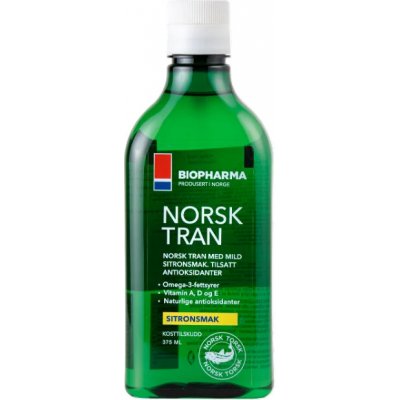 Biopharma Norský rybí olej s přírodní citronovou příchutí Norský Tran 375 ml – Hledejceny.cz