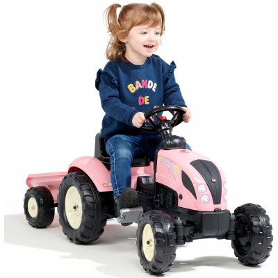 FALK Šlapací traktor County Star s valníkem růžový – Sleviste.cz
