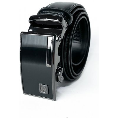 Kožený pánský černý pásek s automatickou přezkou PA4-24-09 – Zboží Dáma