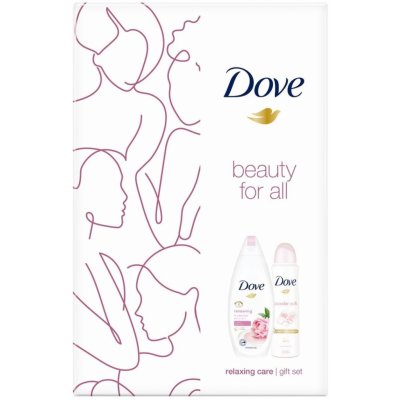 Dove Relaxing Care sprchový gel Renewing 250 ml + antiperspirant sprej Powder Soft 150 ml dárková sada