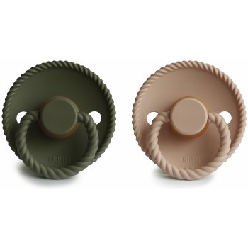 Frigg dudlík Rope 2 pack kaučuk Croissant/Olive