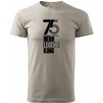 Hero Legend King x Queen 1975 klasické pánské triko Ledově šedá