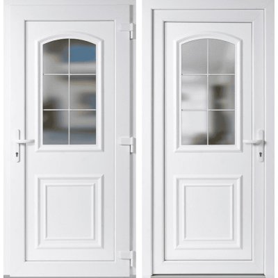 OknaDvereNaMiru.cz Vchodové plastové dveře 302 bílá / bílá pravé otevírání dovnitř 105 x 205 cm – Hledejceny.cz