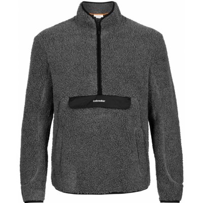 ICEBREAKER M ICL RealFleece High Pile LS Half Zip GRITSTONE HTHR/BLACK