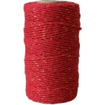 Bella Rose Bavlněný provázek 50 m – Red / Gold, červená barva, textil – Zboží Dáma