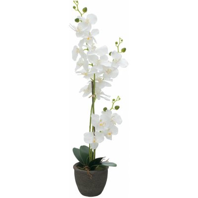 Umělá květina Orchidej v květináči - bílá, 80cm – Zbozi.Blesk.cz