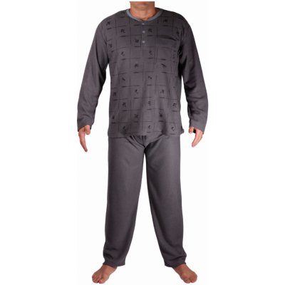Karel 3F-785-27 pánské pyžamo dlouhé froté tm.šedé – Zboží Dáma Karel 3F-785-27 pánské pyžamo dlouhé froté tm.šedé – Zboží Dáma