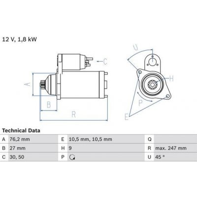 Startér BOSCH 0 986 018 410 – Zbozi.Blesk.cz