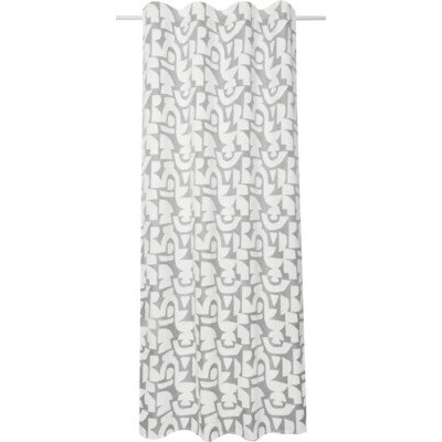 Závěs s řasící páskou Chenille s grafickým vzorem šedý 175 x 135 cm – Hledejceny.cz