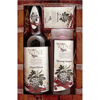 Bohemia Vinná kosmetika Wine Spa Hroznový olej a extrakt z vinné révy sprchový gel 200 ml + šampon na vlasy 200 ml + mýdlo 30 g + koupelová sůl v sáčku 150 g dárková sada