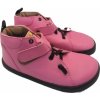 Dětské kotníkové boty Pegres BF52 barefoot kožené růžové
