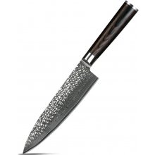 UG Grill Nůž Chef 20,2 34 cm Damašková ocel 67 hnědé dřevo pakka