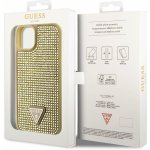Guess Rhinestones Triangle Metal Logo iPhone 15 Pro Gold – Zboží Mobilmania