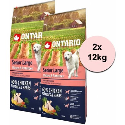 Ontario Senior Large Chicken & Potatoes & Herbs 2 x 12 kg – Zboží Mobilmania