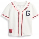 GAP Baby mikinová košile na knoflíky Baseball Americana Bílá – Zboží Mobilmania