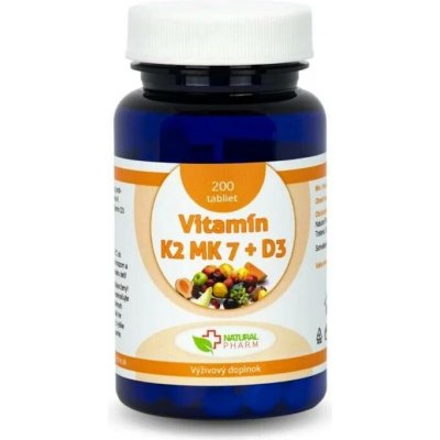 Natural Pharm Vitamín K2 MK-7 + D3 200 tablet – Hledejceny.cz