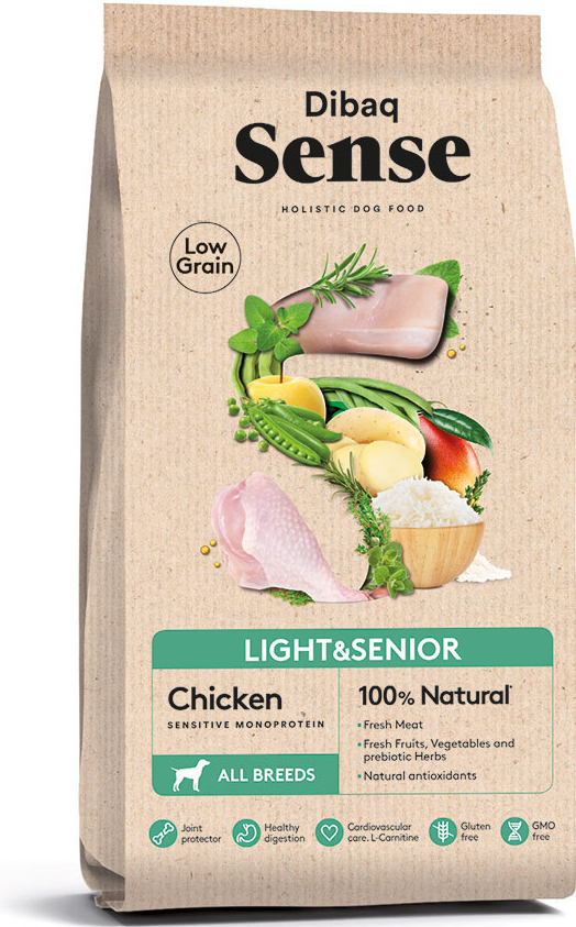 Dibaq Sense Low Grain Dog Light & Senior Chicken 12 kg