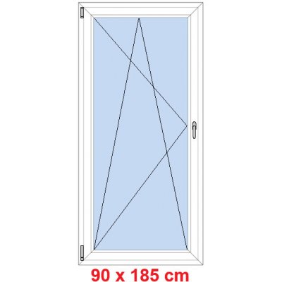 Soft Balkonové dveře otevíravé a sklopné Černá krupička/Bílá levé 90 x 185 cm – Hledejceny.cz