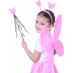 Rappa Motýlí křídla ružova s čelenkou a hůlkou – Hledejceny.cz