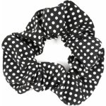 Látková gumička do vlasů s puntíkem Barva: černá – Zboží Mobilmania