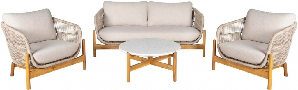 Nordic Living Akátový zahradní set pohovky, dvou křesel a stolku Terracina