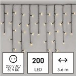 Emos D4CW01 LED vánoční rampouchy 3,6 m venkovní i vnitřní teplá bílá programy – Hledejceny.cz