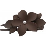 Spona na vlasy s květem a perličkou Barva: šedá – Zboží Mobilmania