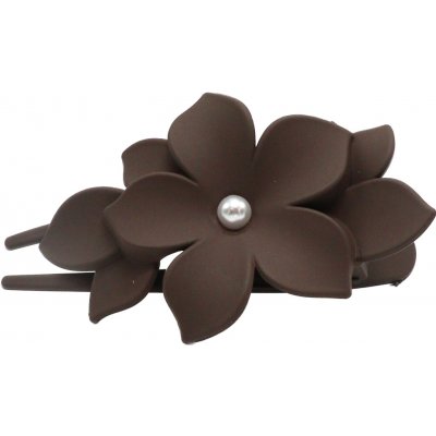 Spona na vlasy s květem a perličkou Barva: šedá – Zboží Mobilmania