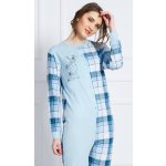 Venku je zima overal dámský károvaný modrá – Zboží Mobilmania
