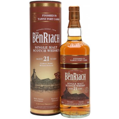 BenRiach Tawny Port Wood Finish 21y 46% 0,7 l (tuba) – Hledejceny.cz