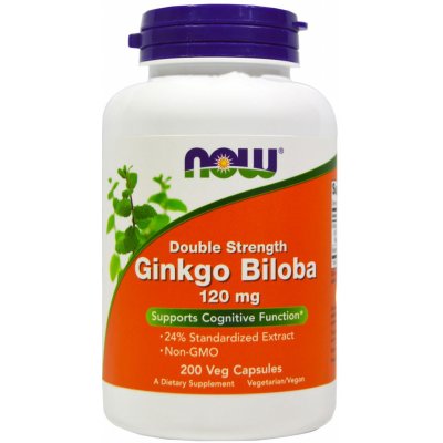 NOW Foods NOW Ginkgo Biloba Double Strenght 120 mg 200 rostlinných kapslí – Hledejceny.cz