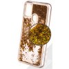 Pouzdro a kryt na mobilní telefon Pouzdro 1Mcz Liquid Diamond Sparkle ochranné s přesépacím efektem třpytek Samsung Galaxy M21 zlaté