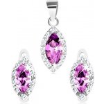 Šperky Eshop Rhodiovaný set stříbro 925 zrnko tanzanitové barvy s čirým lemem R27.20 – Sleviste.cz