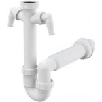 Alcadrain Sifon trubkový s převlečnou maticí 6/4" a dvěma přípojkami A82-DN50 – Zboží Dáma