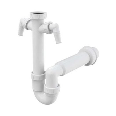 Alcadrain Sifon trubkový s převlečnou maticí 6/4" a dvěma přípojkami A82-DN50 – Zboží Dáma